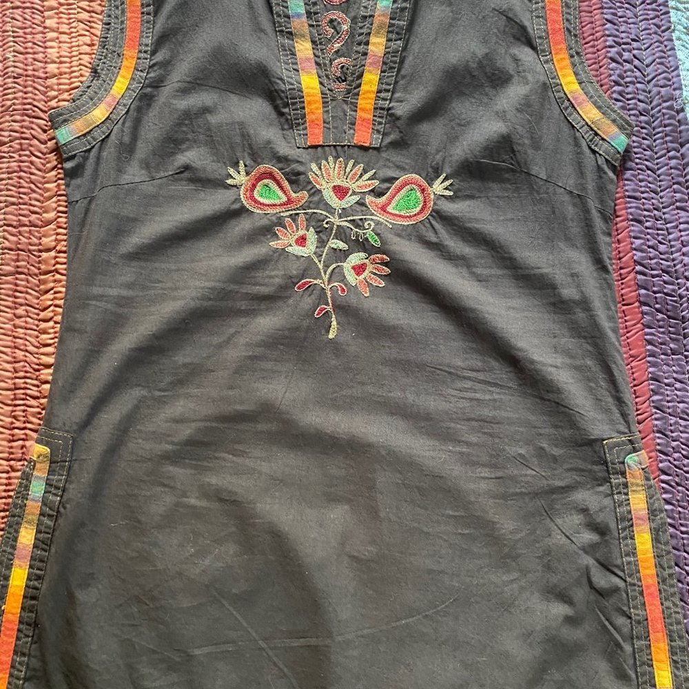 Greater Good Hippie Influenced Tunic Top  -medium  -brown
